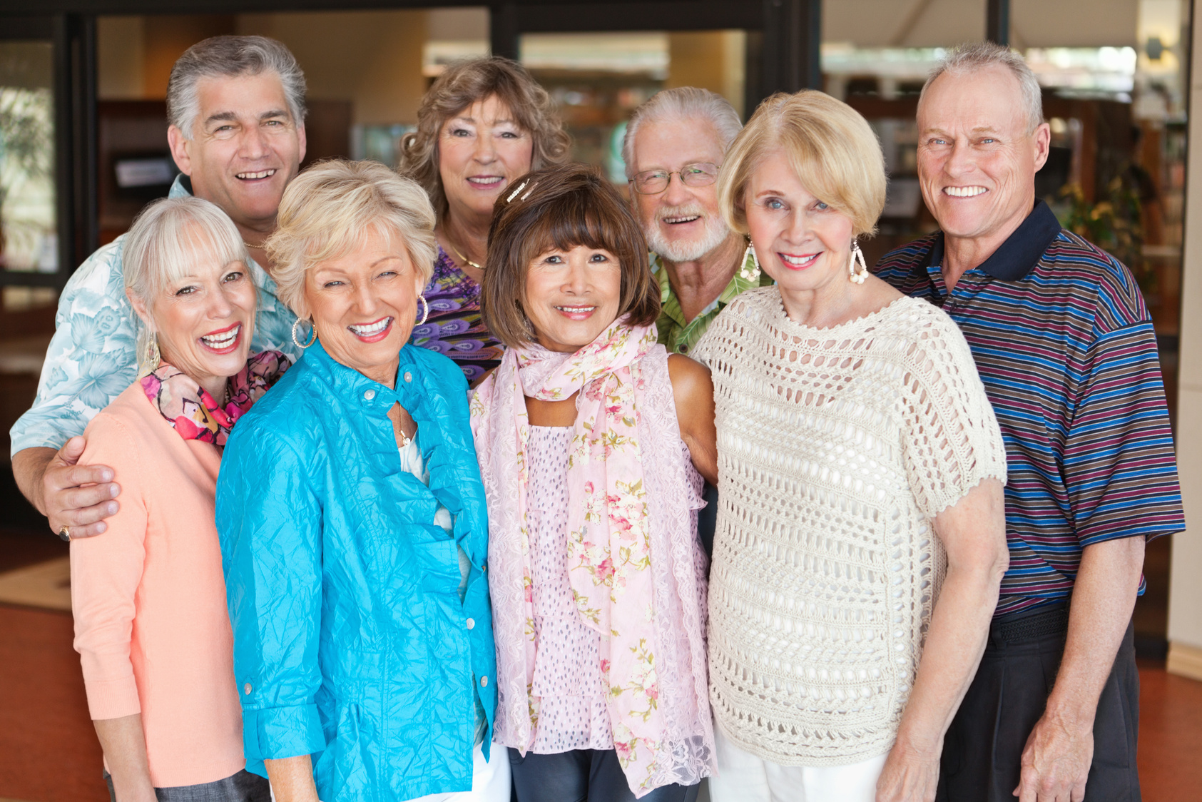 Group of happy senior adult friends